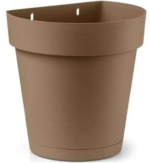 Veca Vaso a Muro Cleo 25 cm, Terra Salentina 60% Riciclato, Vaso da Parete per Balcone e Terrazzo