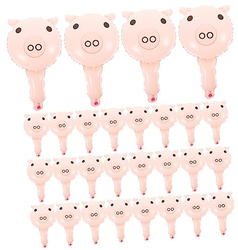 Abaodam Cartoon-schweine-folienballons 50 Stück Handgehaltene Tierballons Für Partys Aluminiumfolie Ornament-dekorationen