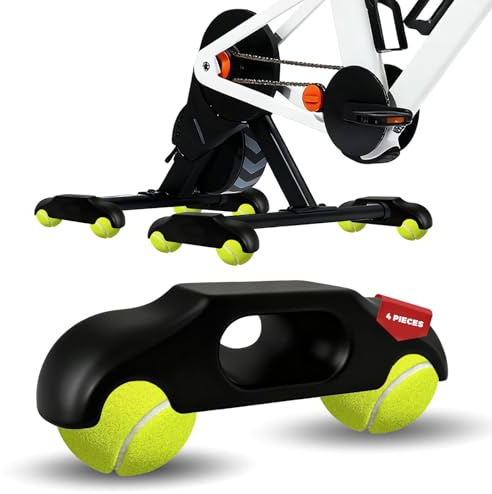 4 Plaques à Bascule avec 8 Balles de Tennis, Adaptateurs de Pieds pour Entraîneurs de vélo, Adaptateurs de Pieds à Bascule pour Vélo d'intérieur, Accessoires pour Wahoo Kickr Core 2