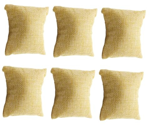 POPETPOP 6 piezas Almohadas para Reloj y Joyería de Lino Sintético Cojines Ligeros para Exhibición Vitrinas Perfectos para Coleccionistas y Tiendas