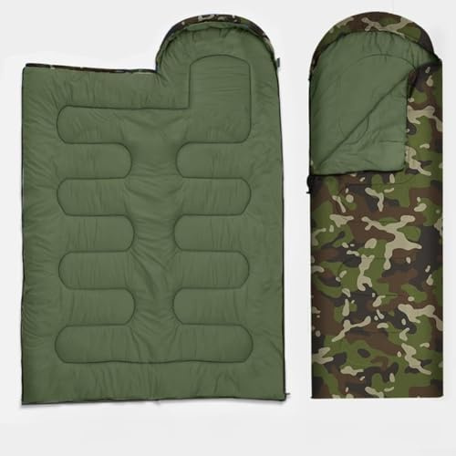 Solaughguy Sacco a pelo mimetico per bambini e adulti, per tutte le stagioni, per uso esterno, con guscio in poliestere 170T impermeabile, design invernale caldo in cotone ispessito (mimetico, 0,95 kg