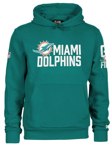 New Era - NFL Miami Dolphins Team Logo and Name Hoodie, Größe:XL