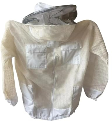 Giacca da apicoltore professionale traspirante con cappello velato e recinzione rimovibile per Apicoltore(XX-Large)