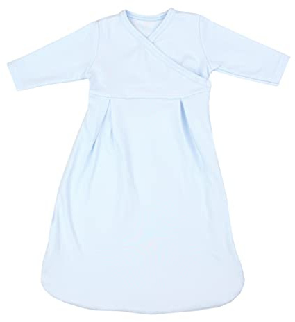 TupTam Langarm Innenschlafsack – Baby Schlafsack mit Ärmeln, Ganzjahresschlafsack aus Baumwoll-Jersey – Unisex, Farbe: Blau, Größe: 74-80