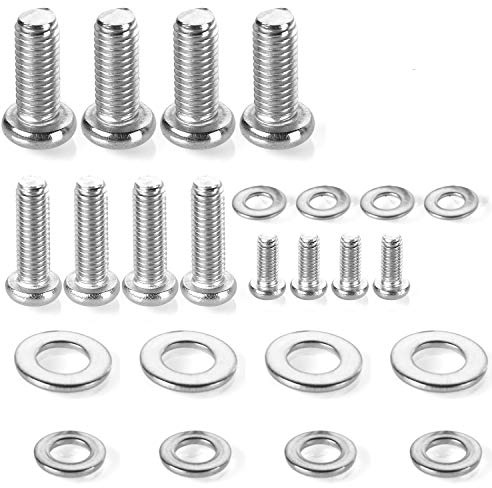 HanTof Universal VESA TV Mount Hardware Kit - 24pcs M4, M6, M8 Stainless Steel Screws and Washers for TV and Monitor Mounts