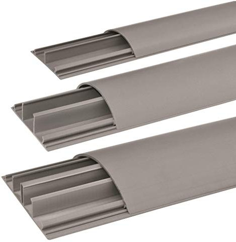 SCOS Smartcosat SCOSKK309 10 m Habrund Kabelkanal (L x B x H 2000 x 50 x 12 mm, PVC, Fußboden, Kanal, Selbstklebend) grau