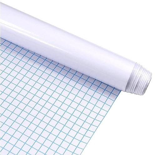 Grand Tableau Blanc Adhésif Multifonction Ardoise Effaçable Sticker Autocollant Mural Rouleau Adhésif Whitebord 44cm x 200cm Marqueur pour l'Ecole Bureau Accueil