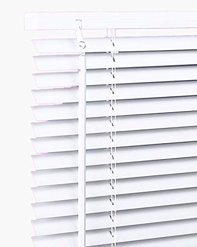 PVC Window Venetian Blind Blinds Easy Fit Privacy Curtains Trimmable Fittings Windows Treatment Shutters Twist Open Close Fittings are Included(White-PVC-, 150 x 150 cm)