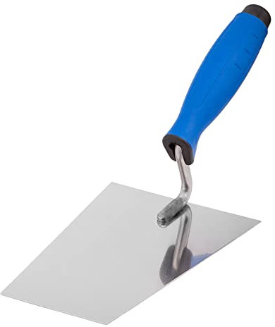 Mivos Truelle de Maçon Trapézoïdale en Acier Inoxydable - 180 x 80 mm - Trapèze - Spatule de Plâtrier 180 mm avec Poignée Souple - Outil pour Travaux de Maçonnerie - Fabriqué en UE