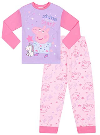 Peppa Pig Girls Shine Like The Stars Long Pyjama Set (2-3 Years) Pink