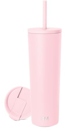 Simple Modern Isolerad Tumbler med lock och sugrör | Iskaffekopp Återanvändbar Rostfritt stål Vattenflaska resemugg | Gåvor för kvinnor män henne honom | Klassisk kollektion | 8 oz | Blush | Återanvändbar kopp i rostfritt stål, resemugg, vattenflaska med sugrör | mugghållare vänlig och spillbeständig, rodna