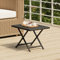 Homgoday Klapptisch Campingtisch Balkontisch Gartentisch Klappbar Beistelltisch Couchtisch Teetisch für Garten Terrasse und Balkon Schwarz 45x35x32 cm Poly Rattan