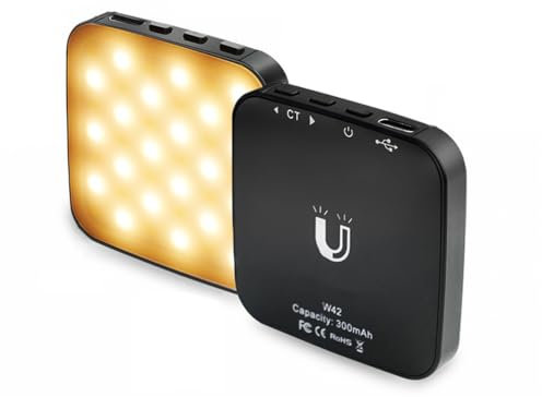 Andoer Luce per selfie da 2 W, luce per telefono magnetica, 2500 K – 8500 K, dimmerabile con batteria da 300 mAh, integrata con anello in metallo, clip a ventosa, compatibile con telefono cellulare