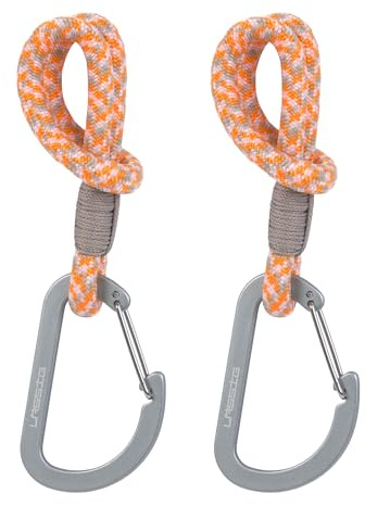 LÄSSIG Ganci per Passeggino Porta Borse Appendere Borse Shopping Borsa per Passeggino 2 pezzi/Stroller Hooks Cord beige/orange/lavende