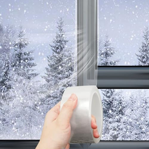 Fenster Isolierung Gegen Kälte, 5cm x 10m Selbstklebend Fenster Abdichten, Wasserdicht Transparent Abdichtung Fenster Kälte, Fenster Abdichten Winter, Fenster Dichtungsband Innen, für Türen Fenster