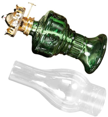 MUSISALY Glas Vintage Petroleumlampe Schreibtischlampe Campinglaterne Öl Laterne Aluminiumlegierung Baumwolle Retro Dekoration Für Wohnzimmer Schlafzimmer