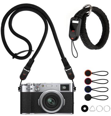 LURICO Correa de Mano y Hombro Ajustable para Cámara Réflex con 4 Cierres Rápidos - Correa de Muñeca para Diferentes Muñecas