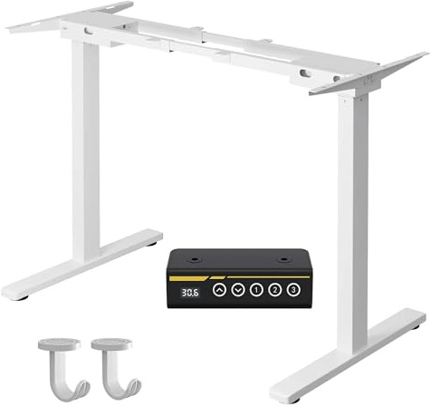 Gamork Dual Motor Electric Standing Desk Frame,Adjustable Height and Length,The Maximum Size It Can Accommodate Is 63*28 Inches For The Tabletop,3 Preset Heights,Rated For 264 Pounds Of Weight,White