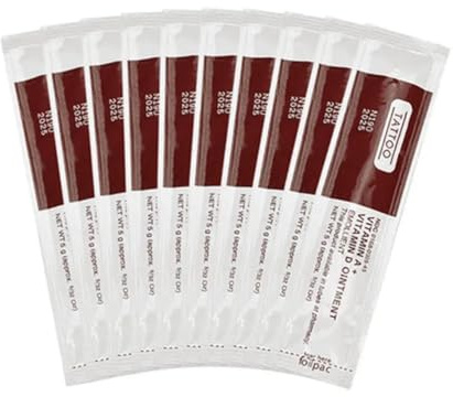 Vitamin A D Tattoo Aftercare Cream - Scar Repair Gel, Healing Balm for Skin Protection and Moisturizing, Tattoo Repair Ointment for Microblading, Permanent Makeup, and Tattoo Healing - (10 Sachets)