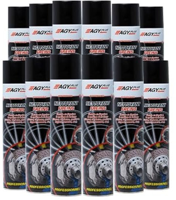 Nettoyant Freins AGY Plus - Pack de 12 x 600 ML - Jet Surpuissant - Séchage Rapide - Fabrication Française