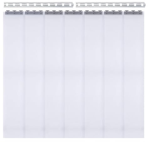 PVC-remsgardin, lamellgardin, transparent, 200 x 18 cm, remtjocklek, 2 mm för lager, fabriker, stormarknader, 7 st