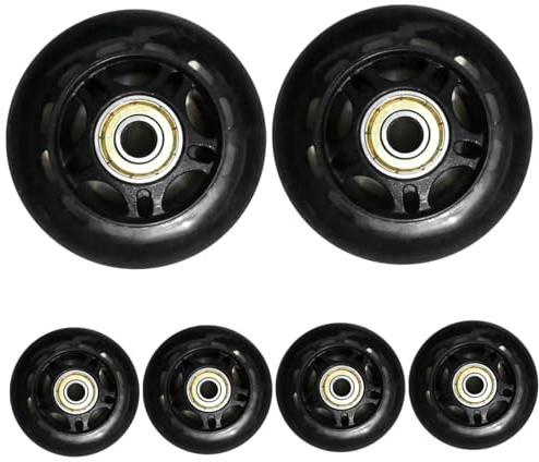 Jorzer Roues de Roller en Ligne, 6 pièces 64 mm, pour Patins à roulettes d'intérieur et d'extérieur, 85 A, Remplacement de Patins à roulettes pour Scooter et Bagages