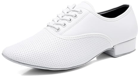 SWDZM Chaussures de Danse Latine Homme Standard Salsa Entrainement Salle de Bal de Jazz Tango Valse,Tacco 2.5cm,Suola in camoscio,42EU