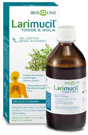 BIOS LINE Larimucil Tosse e Gola Sciroppo 120ml Senza Zucchero