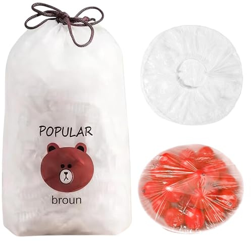 100 Pcs Fresh Keeping Bags, Cling Film Bag Plastic Food Storage Covers
