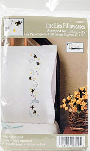 Design Works Crafts Fireflies Pillowcases for Embroidery