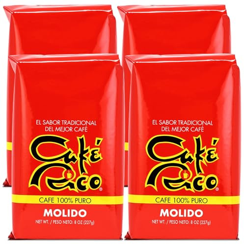 Cafe Rico Ground Regular Puerto Rican Coffee, 8 Ounce Bag (Pack of 4)