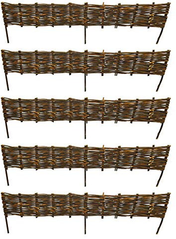 Selections Pack of 5 Willow Hurdles Lawn Edging (120cm x 20cm)