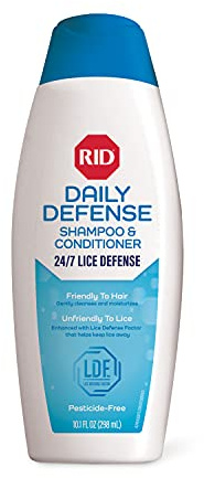 RID Daily Defense Lice Shampoo & Conditioner, Used Daily Provides 24/7 Defense Against Head Lice, 100% Effective, 10.1 Ounce
