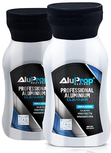 ALUPROP NEUTRO 2 x 330 g | Detergente per alluminio anodizzato e verniciato a polvere | Rinnova lucentezza e colore | Finestre, porte e telai | Senza acidi | Pulizia esterna dell’alluminio
