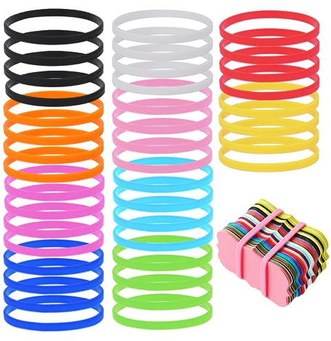 Mozeat Lens 40 bandas de goma de silicona, 4 pulgadas, colores surtidos, resistentes, para agrupar facturas, huchas, tarjetas, manualidades, hogar, oficina, suministros escolares
