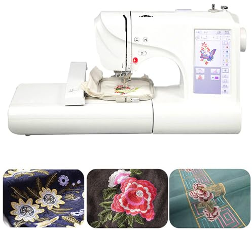 Machine À Coudre Et À Broder Avec Écran Tactile De 7 Pouces, Machine À Broder À Double Aiguille - 132 Points, 398 Motifs Intégrés, 64 Couleurs De Fond, 11 Langues, Kit D'accessoires Inclus