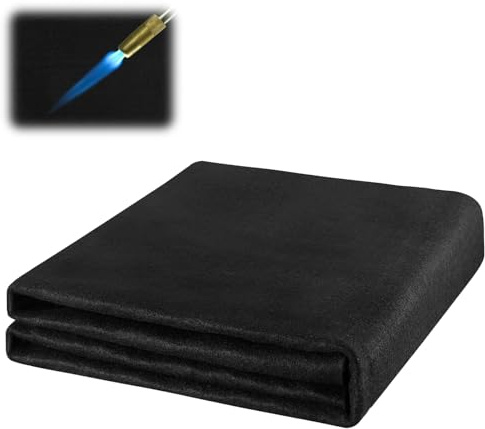 Värmeskyddsmatta, brandsäkert underlag 100 x 100 cm brandbeständig matta, värmebeständiga material upp till 982 °C, brandskyddsmatta för grill, svetsning, eldskål, öppen spis