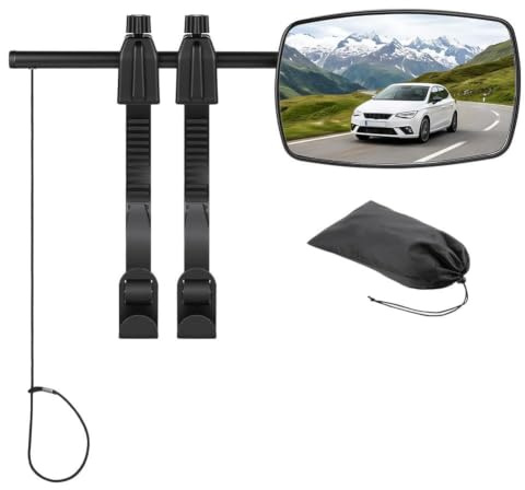 NUTKIT Espejos Universales para Caravana,1Pc Espejos Exteriores Retrovisores de Caravana,Spejos de Ajustables con Abrazaderas y Almohadillas de Goma,Para Autocaravanas,Camiones,etc(lado derecho)