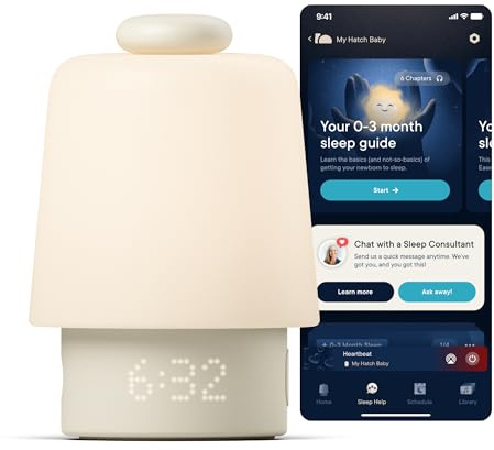 Hatch Baby Sound Machine & Night Light Routine Builder | White noise machine, night light, toddler & kid time-to-rise alarm clock, registry essential with 3 months of sleep support