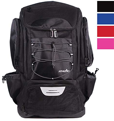 Athletico Swim Backpack - Pool Bag With Wet & Dry Compartments for Swimming, the Beach, Camping and More (Black)