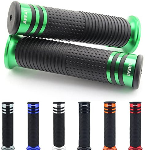 Area1 universal Motorrad Motorroller Lenkergriffe grün 2 Stück 22/24mm für z.B. Versys, Ninja, Z125 Z400 Z500 Z650 Z800 Z1000 ER-6N ER-6F ER-5 ZX-4RR ZX-6R ZX-7RR ZX-9R ZX-10R ZX-12R KLX KX KDX, KMX