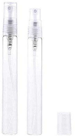 CMJ™ 2 x 10ml CLEAR Glass Spray Bottles Atomiser Travel Perfume Liquid Aftershave UK