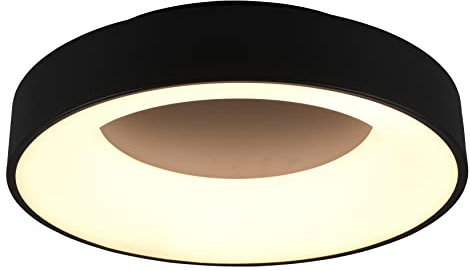 Trio Leuchten LED Deckenleuchte Girona 671210132, Metall Schwarz matt, Acryl, inklusiv 27 Watt LED, Dimmer, Memory Funktion, Nachtlicht, Fernbedienung