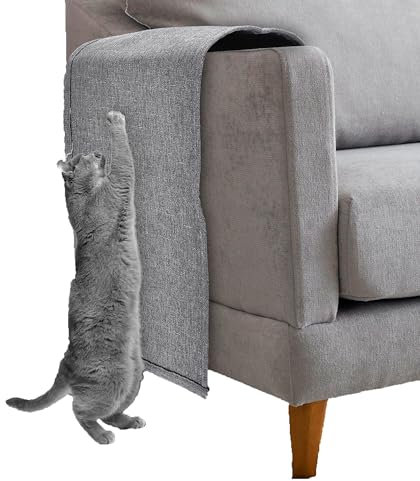 Pfotenolymp Kratzmatte für Katzen - 110x1,5x29 cm - Kratzmatte für Katzen - Kratzplatz für Katzen - Kratzmatte Wand - Sauberes Design - Verhindert Kratzer - Für die Wand/Ecke - Graublau