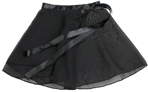 Falda de Ballet Gasa con Lazo de la Cintura para Niñas y Mujeres - Corbata de Cintura Ajustable - Negro