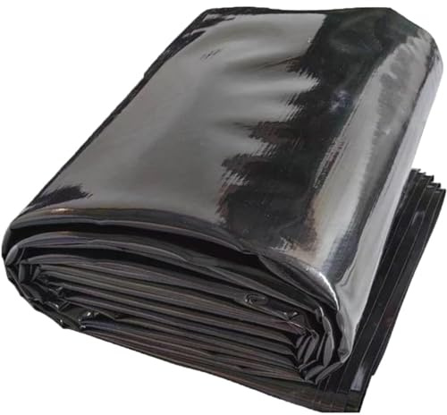Heavy Duty HDPE dammfoder 1x6m 2x4m 3x7m 4x8m 5x10m dammfoder Slitstark ogenomtränglig film Vikbar dammpresenning för trädgårdsdamm, pool, vattenbruk - svart(10x15m)
