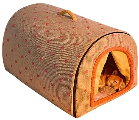 Pzuryhg Cama de casa para perros, cama cerrada gruesa para perros, casa lavable para gatos, tienda plegable para perros, refugio interior para mascotas, cama de invierno para mascotas, acogedora