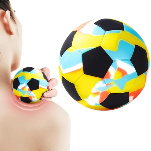 Palla da massaggio - Pallone da calcio per massaggi muscolari - Attrezzatura elastica in silicone per rilassamento, accessori da palestra per piedi, spalle, schiena e mani