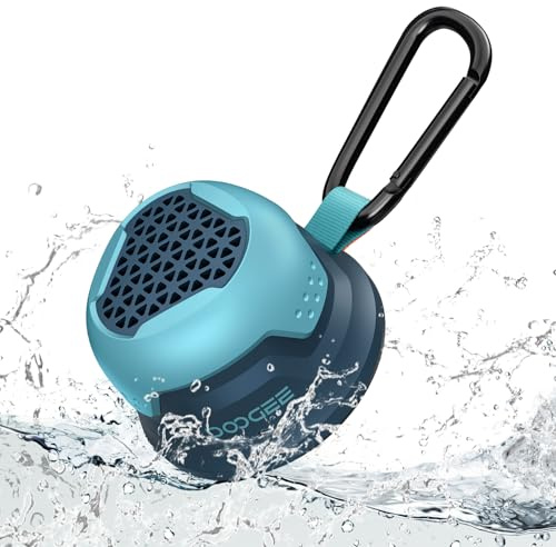 DOOGEE Magnetic Waterproof Small Bluetooth Speaker with 12-Hour Ultra-Long Battery Life, Mini Wireless Stereo Surround Sound for Outdoor, Shower, Tarvel, House Teenager or Gift, TWS Pairing, Blue