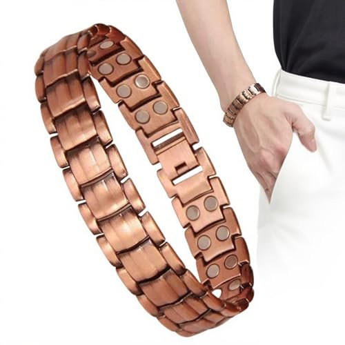 Koppararmband för män, magnetiska armband i ren koppar avslappnande smycken | armband för gym sport träning resor golf tennis löpning äldre föräldrar födelsedag
